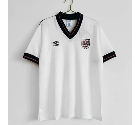 England 84/87 Home White Soccer Jersey